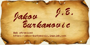 Jakov Burkanović vizit kartica